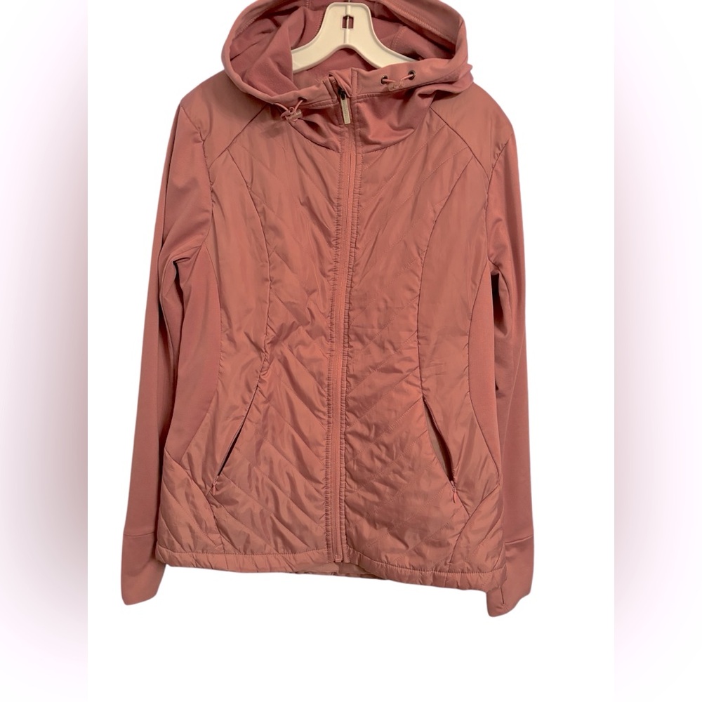 Kyodan women’s hooded jacket size S/P Rose pink mauve softshell